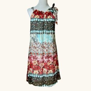 Papillon Blanc Boho Patchwork Floral halter dress sz L